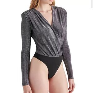 Steve Madden Metallic Black Bodysuit